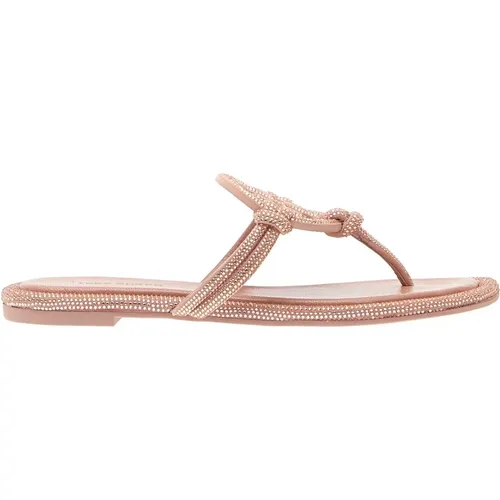 Rosa Sandalen mit Strass-Detail , Damen, Größe: 38 1/2 EU - TORY BURCH - Modalova