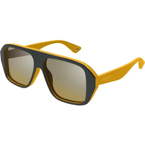 Fashion Sunglasses Grey Orange Shaded , male, Sizes: 57 MM - Gucci - Modalova