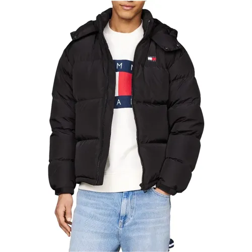 Schwarze Steppjacke Alaska Stil , Herren, Größe: L - Tommy Jeans - Modalova