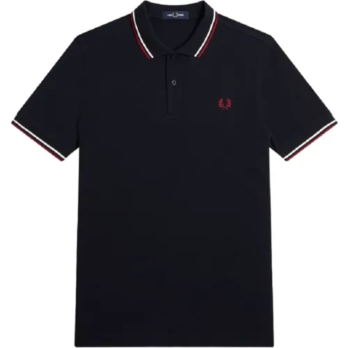 Polo Shirt with Double Stripe , male, Sizes: L, S - Fred Perry - Modalova