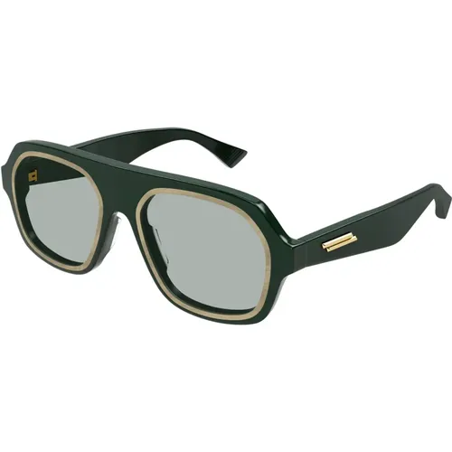 Grüne Sonnenbrille BV1217S,Schwarze/Graue Sonnenbrille - Bottega Veneta - Modalova