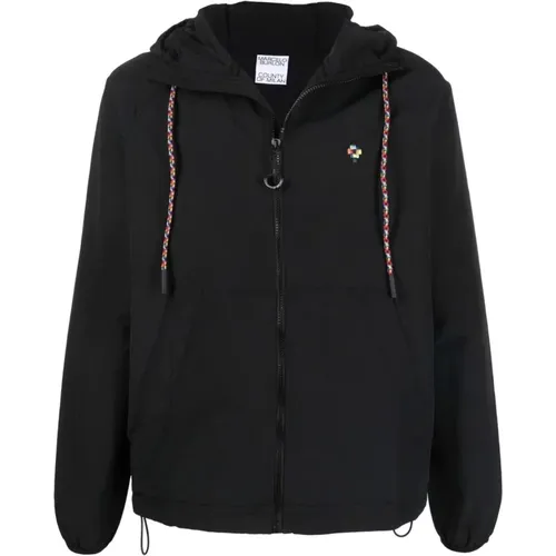 Schwarze Leichte Casual Windbreaker Jacke - Marcelo Burlon - Modalova