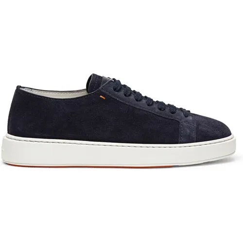 Suede Sneaker , Herren, Größe: 44 1/2 EU - Santoni - Modalova