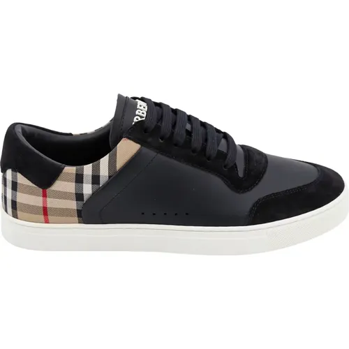 Leather and Suede Lace-Up Sneakers , male, Sizes: 7 UK, 6 1/2 UK, 6 UK, 5 1/2 UK - Burberry - Modalova