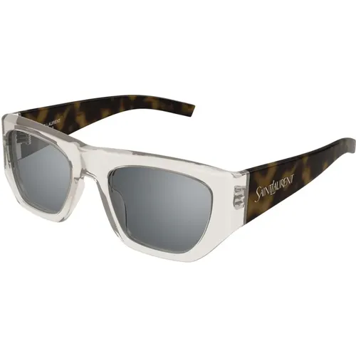 Transparent Sunglasses with Mirrored Lenses , female, Sizes: 52 MM - Saint Laurent - Modalova