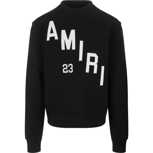 Schwarzer Crewneck Sweatshirt mit Kontrastierendem Logo - Amiri - Modalova