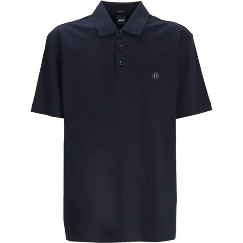 Mercerised Polo Shirt Navy Double Monogram , male, Sizes: 2XL, L, M, S - Hugo Boss - Modalova