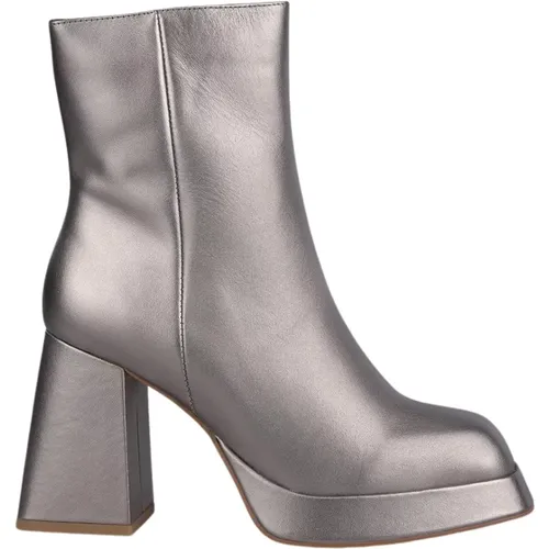 Square Toe Leather Ankle Boots , female, Sizes: 4 UK, 7 UK, 5 UK, 8 UK, 6 UK, 3 UK - Alma en Pena - Modalova