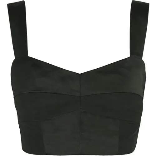 Gebogener Bustier-Top in Graphit , Damen, Größe: L - Cortana - Modalova