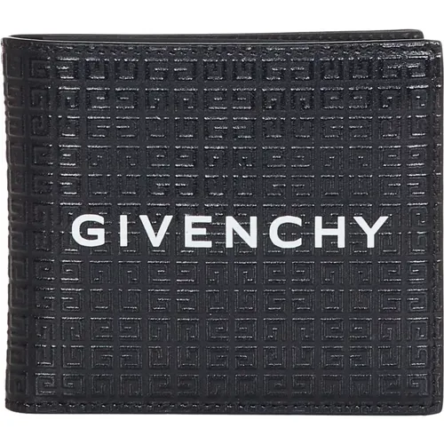 Schwarze Bifold Geldbörse mit Signaturdruck , Herren, Größe: ONE Size - Givenchy - Modalova