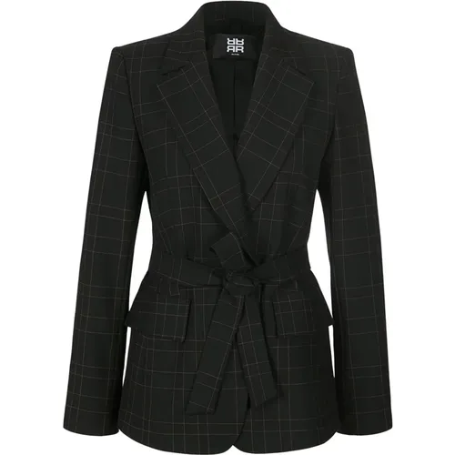 Checkered Belted Blazer , female, Sizes: S, M, XL - RIANI - Modalova