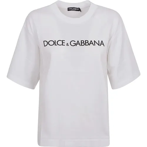 Weiße T-Shirt Kollektion , Damen, Größe: 2XS - Dolce & Gabbana - Modalova