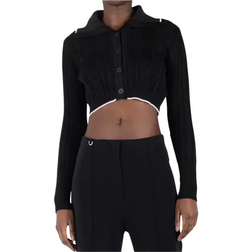 Kurze Gerippte Strickjacke Schwarz , Damen, Größe: M - Jacquemus - Modalova