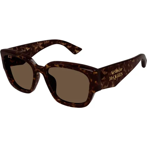 Stylische Sonnenbrille Am0468S Farbe 002 , Damen, Größe: 55 MM - alexander mcqueen - Modalova