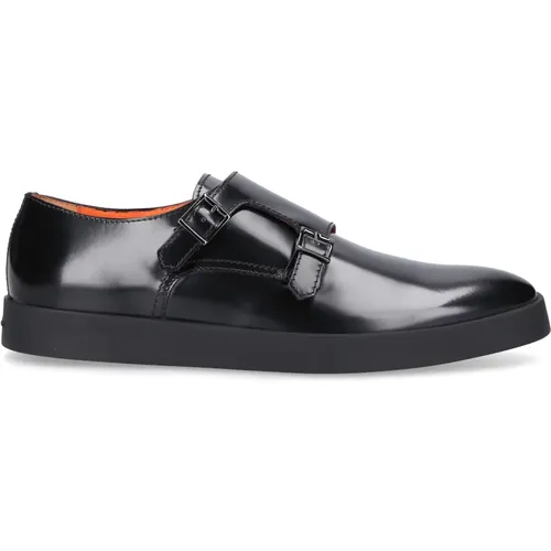 Monk Shoes 17832 Calf Leather , male, Sizes: 10 UK - Santoni - Modalova