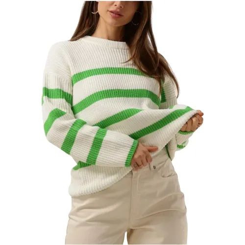 Weiße Strick O-Ausschnitt Pullover , Damen, Größe: L - Selected Femme - Modalova