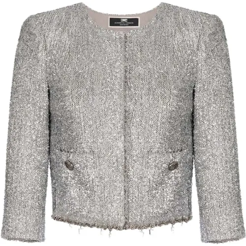 Silver Jackets for Women , female, Sizes: S - Elisabetta Franchi - Modalova