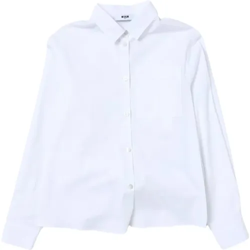 Weißes besticktes Hemd für Mädchen - Msgm - Modalova