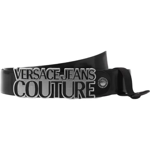 Eleganter Schwarzer Gürtel für Männer - Versace Jeans Couture - Modalova
