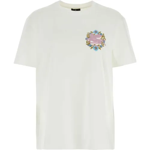 Oversize Weißes Baumwoll-T-Shirt , Damen, Größe: M - ETRO - Modalova