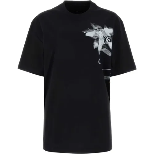 Schwarzes Oversize Baumwoll T-Shirt , Damen, Größe: XS - Y-3 - Modalova