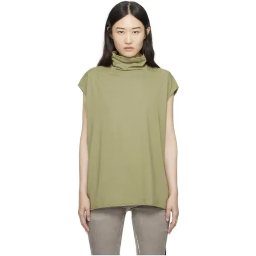 Ärmelloses Baumwoll-T-Shirt mit Rollkragen - Rick Owens - Modalova