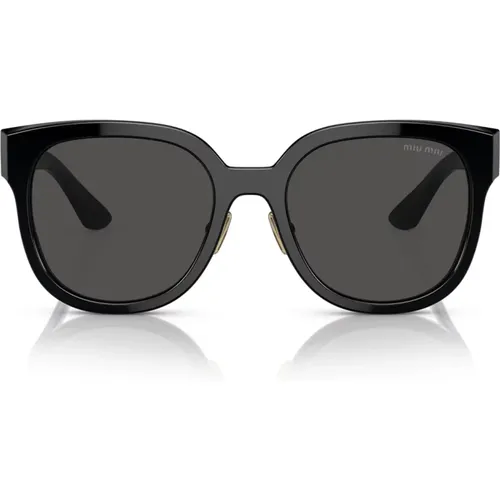 Square Sunglasses with Frame and Dark Grey Lenses , female, Sizes: 55 MM - Miu Miu - Modalova