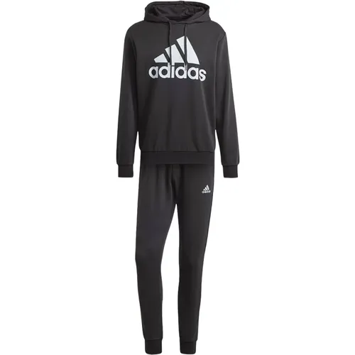 Schwarzer Terry Big Logo Anzug - Adidas - Modalova