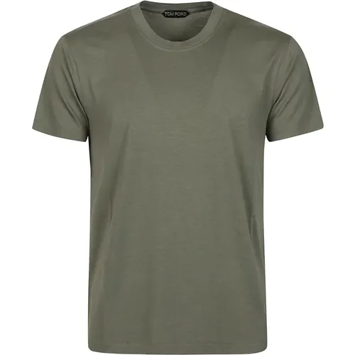 T-Shirts,Baumwoll- und Lyocell-T-Shirt,Elegantes Lb999 Schwarzes T-Shirt für Männer - Tom Ford - Modalova