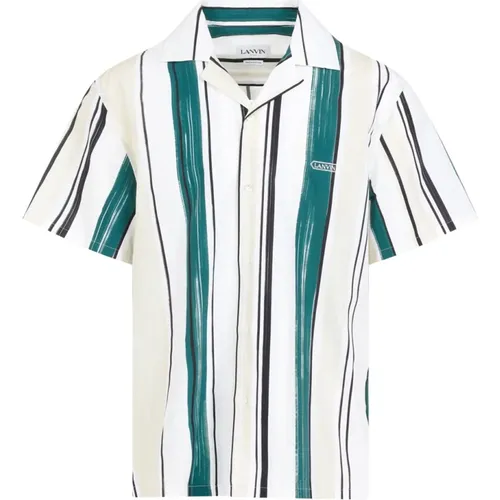 Green Printed Bowling Shirt , male, Sizes: L, XL - Lanvin - Modalova