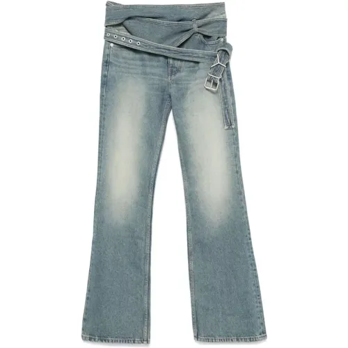 Indigo Denim Stonewashed Wraparound Jeans , Damen, Größe: W25 - Y/Project - Modalova