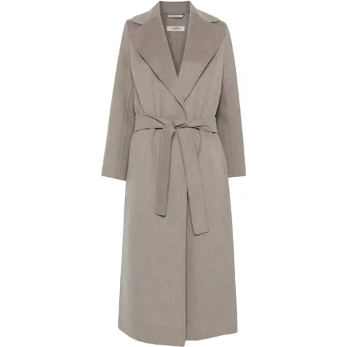 Taupe Grey Wool Coat Mélange Effect , female, Sizes: 2XS, XS, S - Max Mara - Modalova