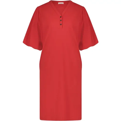 Elegantes Rotes Jerseykleid , Damen, Größe: 2XS - Jane Lushka - Modalova