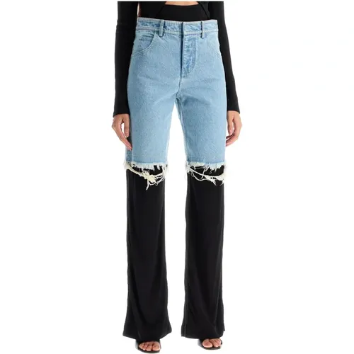 High-Waist-Jeans mit Jersey-Einsätzen , Damen, Größe: 2XS - Christopher Esber - Modalova