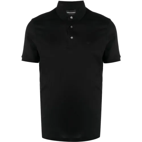 Lyocell/Cotton polo shirt , male, Sizes: L - Emporio Armani - Modalova