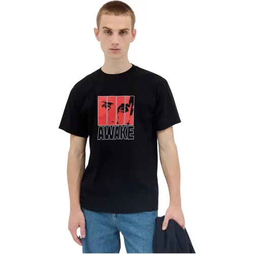 T-Shirt mit Grafikdruck aus Baumwolljersey , Herren, Größe: M - Awake NY - Modalova