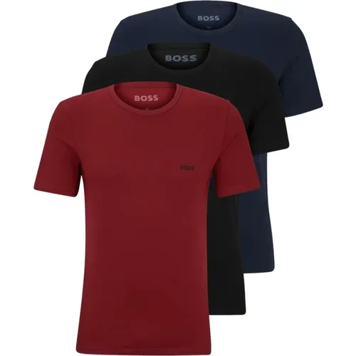 Er-Pack Baumwoll-Jersey Logo Intime T-Shirts Rot , Herren, Größe: L - Hugo Boss - Modalova