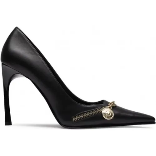 Heeled Zip Detail Pumps , female, Sizes: 4 UK, 5 UK, 6 UK - Versace - Modalova