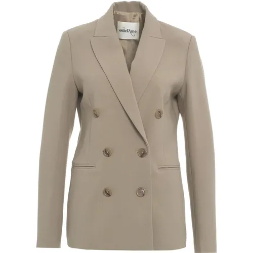 Grauer Doppelreihiger Blazer Aw24 - Ottod'Ame - Modalova