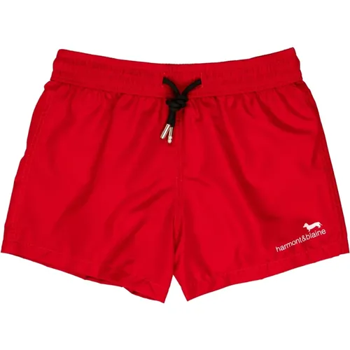 Logo Print Beach Boxer Shorts - Harmont & Blaine - Modalova