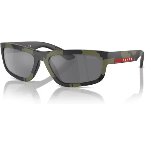 Dynamic Rectangular Sunglasses with Special Zipper Design , male, Sizes: 59 MM - Prada - Modalova