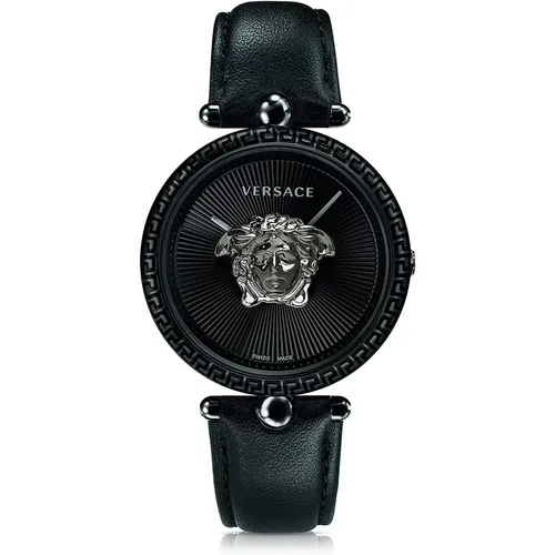 Empire Leather Quartz Watch , female, Sizes: ONE SIZE - Versace - Modalova