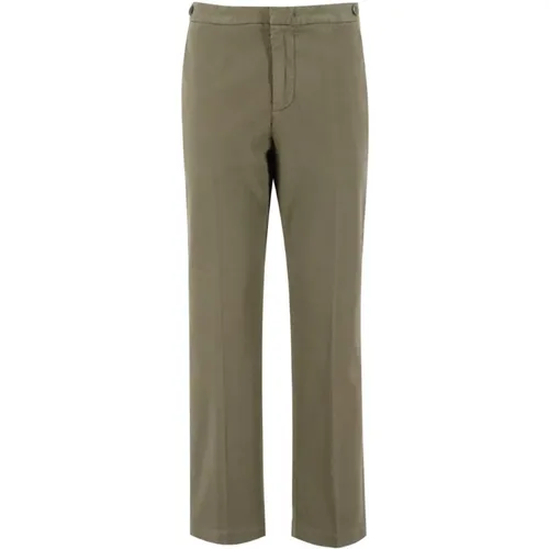 Military-Colored Cotton Trousers with Belt , female, Sizes: XS, 2XS, M - Aspesi - Modalova
