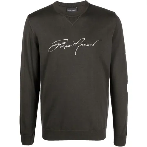 Logo Lettering Sweater , male, Sizes: L, S - Emporio Armani - Modalova