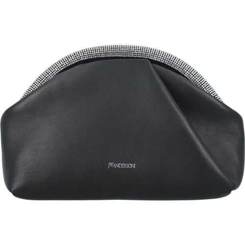 Leather Bumper Clutch with Crystals , female, Sizes: ONE SIZE - JW Anderson - Modalova