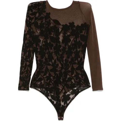 Blumiges Jacquard Rundhals Top - Wolford - Modalova