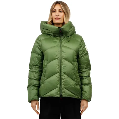 Kurze glänzende Nylonjacke Helsinki , Damen, Größe: S - Afterlabel - Modalova