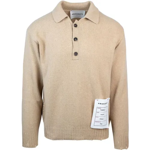 Regular Fit Sweater with Shirt Collar , male, Sizes: XL - Amaránto - Modalova