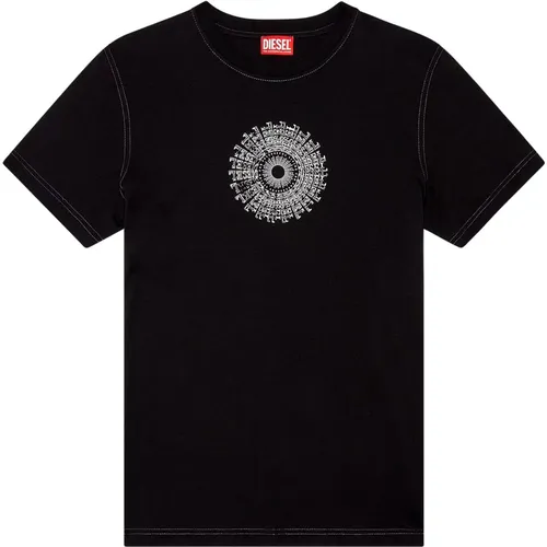 T-Shirt mit Vortex--Print , Herren, Größe: L - Diesel - Modalova