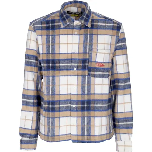 Century Tartan Flanellhemd Beige , Herren, Größe: S - IUTER - Modalova